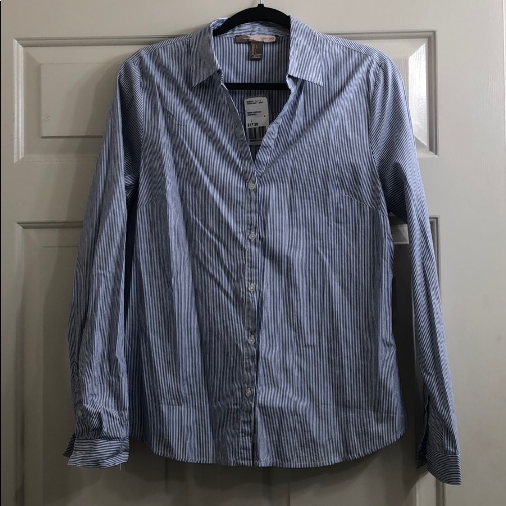 Striped woven blouse